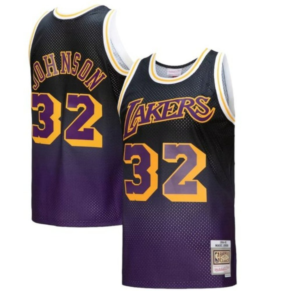 Mitchell & Ness Lakers 1984 Magic Johnson Fadeaway Swingman Jersey Black